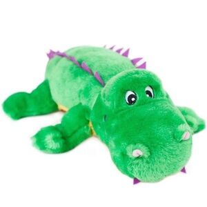Green Plush Alligator Dog Toy